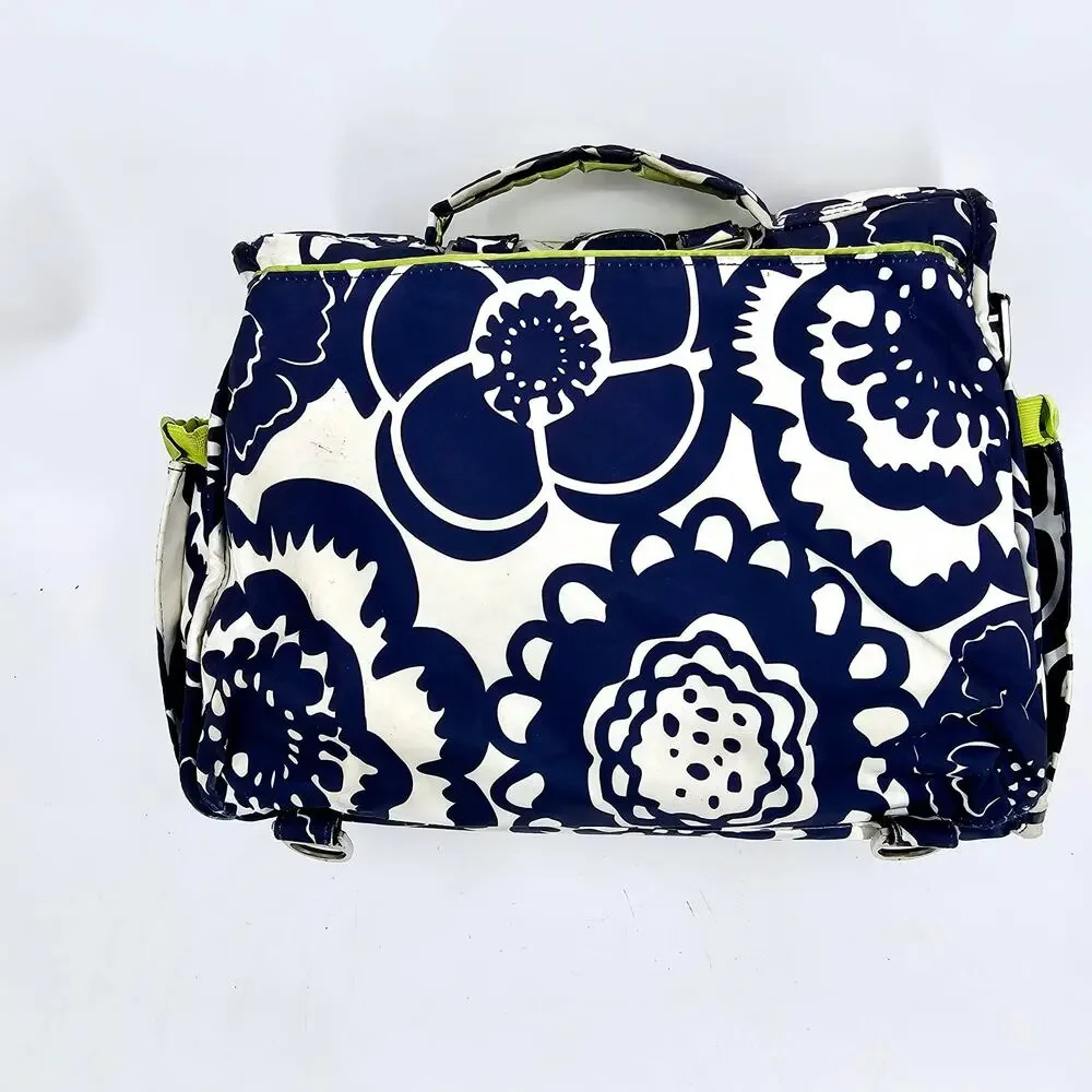 JuJuBe BFF Floral Diaper Bag & Pad Cobalt Blossoms Blue White Rare Discontinued